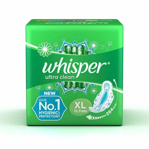 Whisper Ultra Clean XL Sanitary Pads 15 N