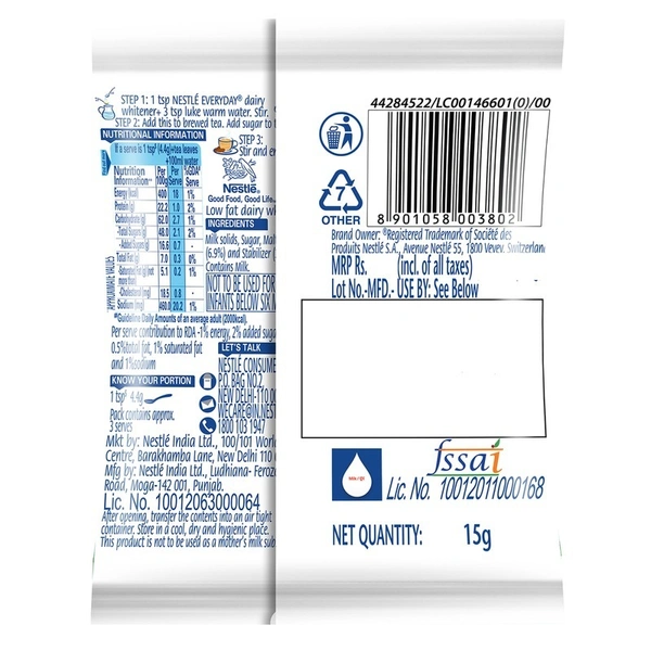 Nestle Everyday Dairy Creamer Sachet 15 g