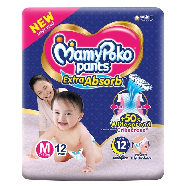 Mamypoko Extra Absorb Medium Diaper Pants 12 N