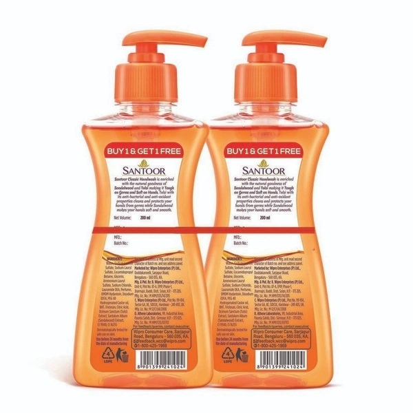 Santoor Classic Handwash Pump 200 ml + 200 ml