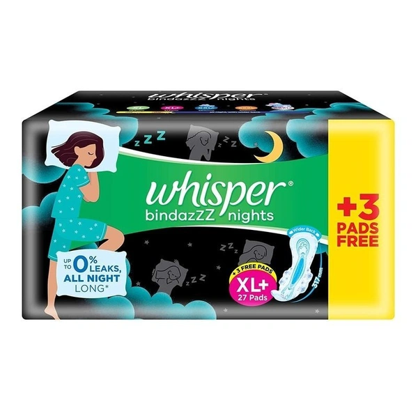 Whisper Ultra Nights XL+ Sanitary Pads 30 N