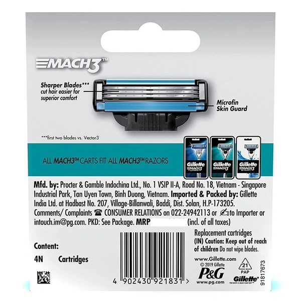 Gillette Mach 3 Cartridge 4 N