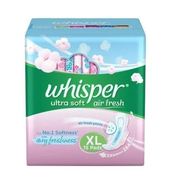 Whisper Ultra Soft XL Sanitary Pads 15 N