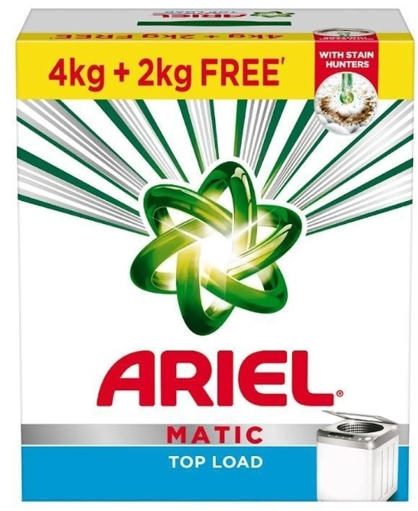 Ariel Matic Detergent Powder Top Load, 4kg + 2kg