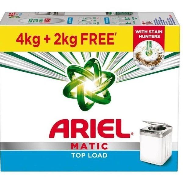 Ariel Matic Detergent Powder Top Load, 4kg + 2kg