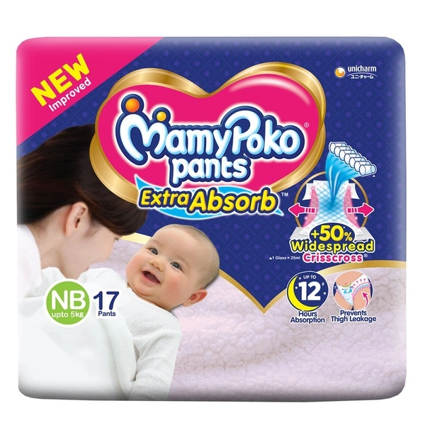 Mamypoko Extra Absorb New Born Diaper Pants 17 N