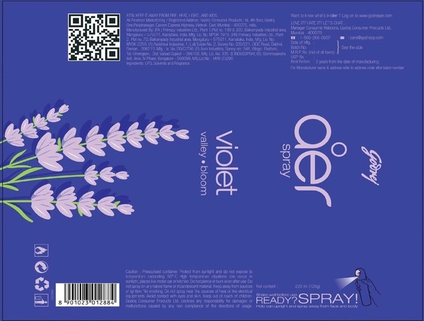 Godrej Aer Violet Valley Bloom Air Freshener Spray 220 ml
