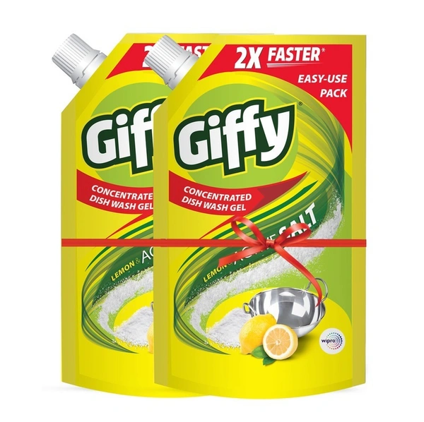 Giffy Lemon & Active Salt Dishwash Gel 900 ml + 900 ml
