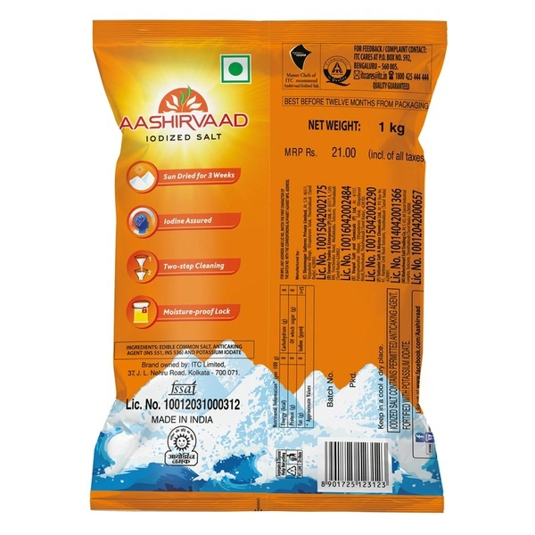 Aashirvaad Iodised salt 1 kg