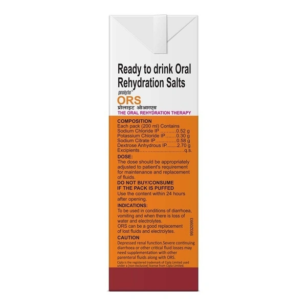 Prolyte ORS Orange Liquid 200  ml