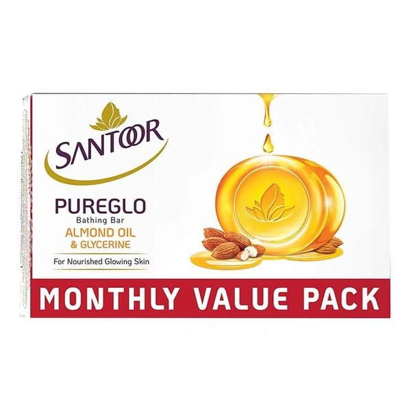 Santoor Almond Oil & Glycerine Soap 3N (125 g Each)