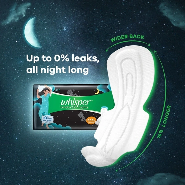 Whisper Ultra Night XXXL Sanitary Pads 10 N