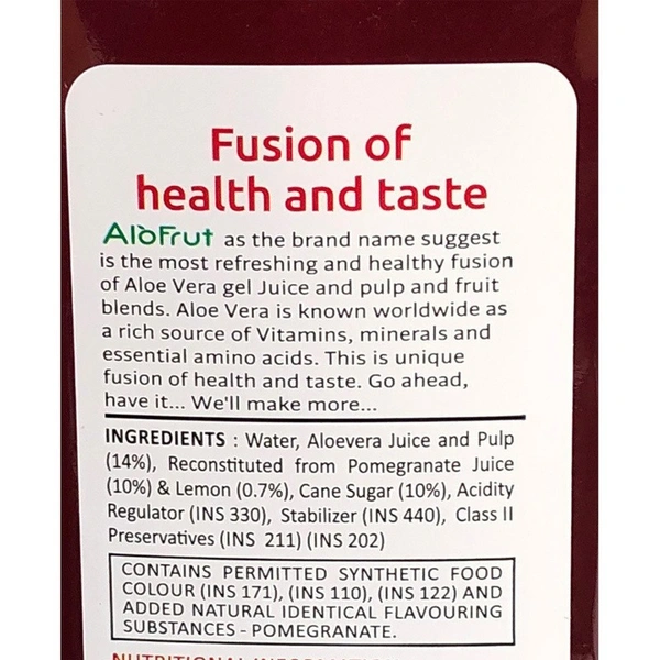 AloFrut Anaar Aloevera Juice 1 L