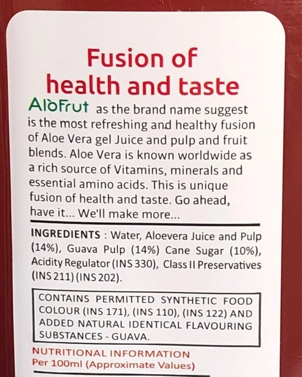 AloFrut Guava Aloevera Juice 1 L