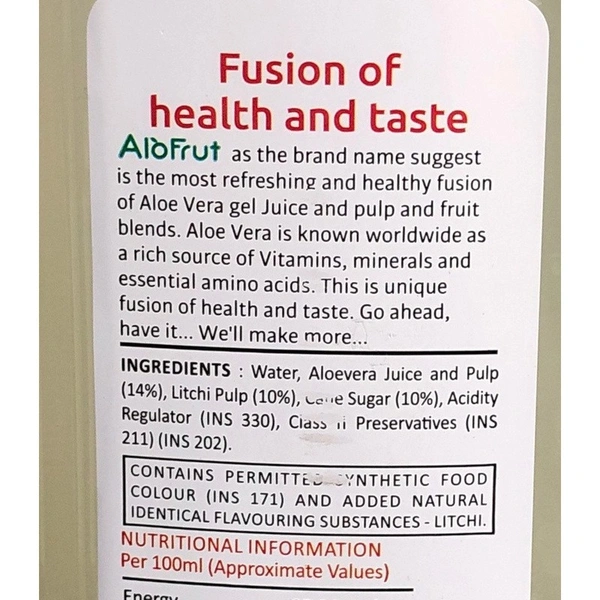 AloFrut Litchi Aloevera Juice 1 L