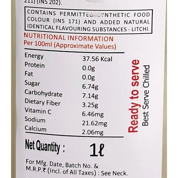 AloFrut Litchi Aloevera Juice 1 L