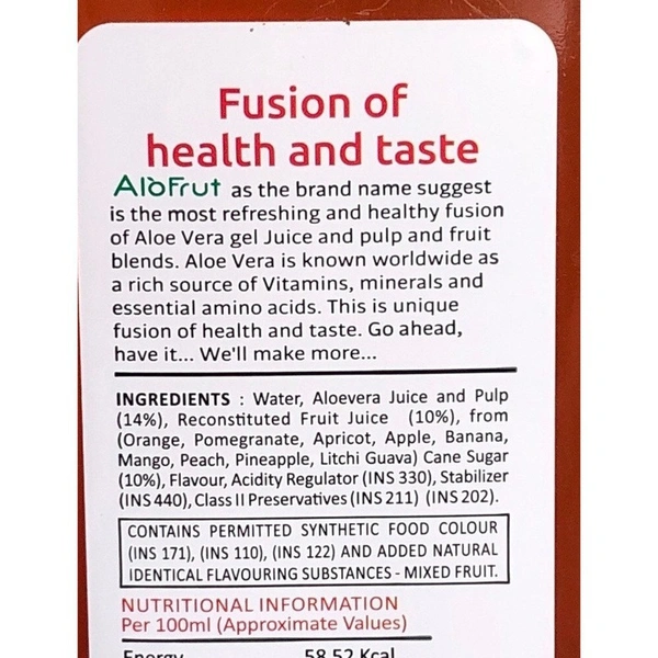 AloFrut Mixed Fruit Aloevera Juice 1 L