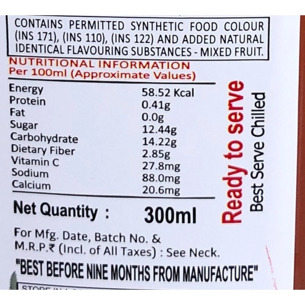 AloFrut Mix Fruit Aloevera Juice 300 ml