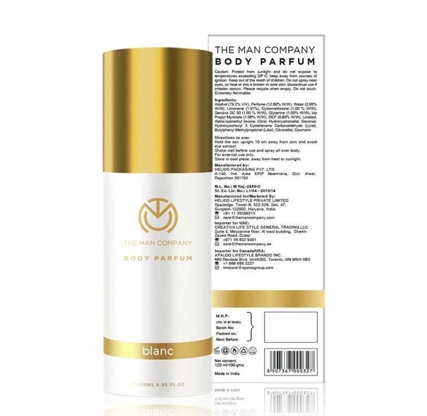 The Man Company Blanc Non Gas Body Perfume 120 ml