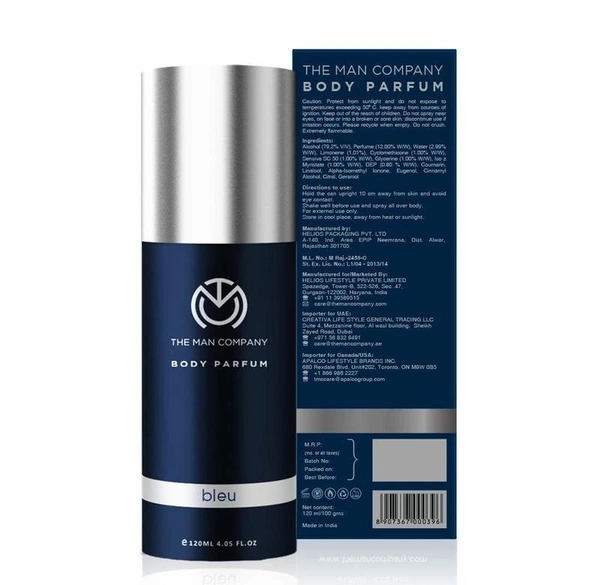 The Man Company Bleu Non gas Deo Body Perfume 120 ml