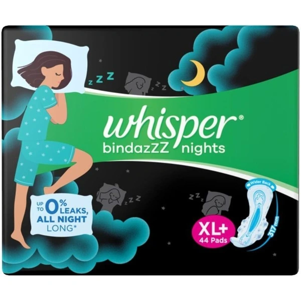 Whisper Ultra Nights XL+ Sanitary Pads 44 N