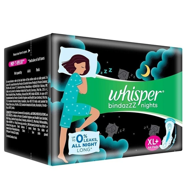 Whisper Ultra Nights XL+ Sanitary Pads 44 N