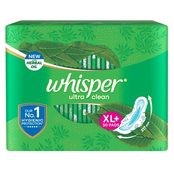 Whisper Ultra Clean XL Plus Sanitary Pads 50 N