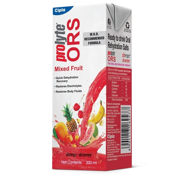 Prolyte ORS Mixed Fruit Drink Tetra Pack 200 ml