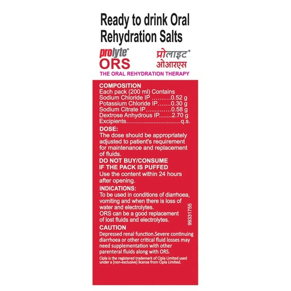 Prolyte ORS Mixed Fruit Drink Tetra Pack 200 ml