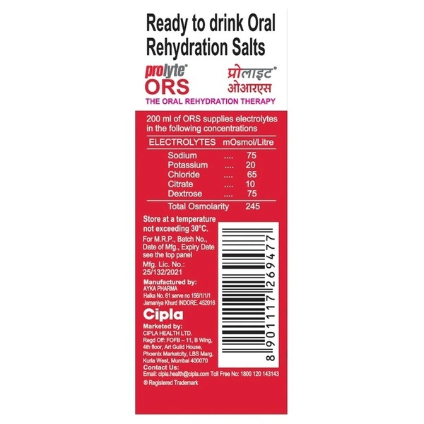 Prolyte ORS Mixed Fruit Drink Tetra Pack 200 ml