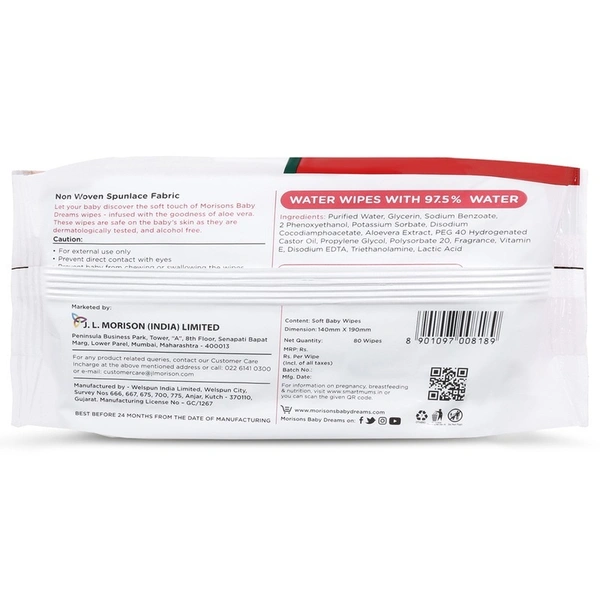 Morisons Baby Wipes Without Lid 80 Wipes