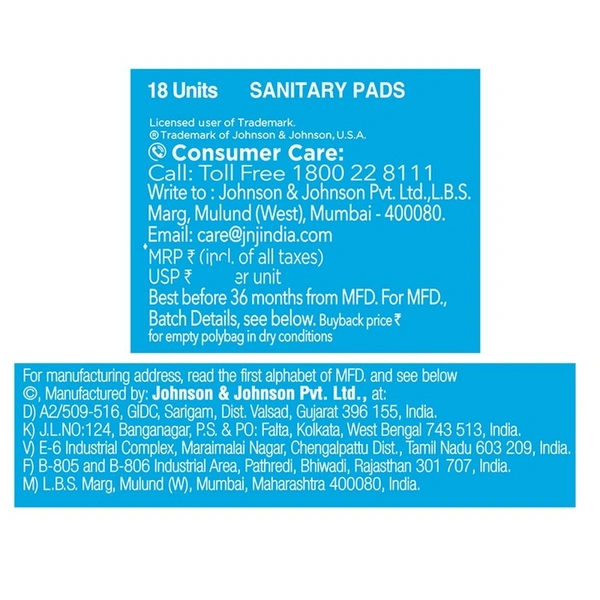 Stayfree Dry XL Sanitary Pads 18 N