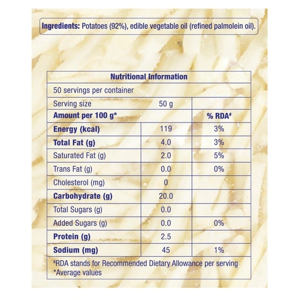 Amul Happy Treat 9 mm French Fries 2.5 kg