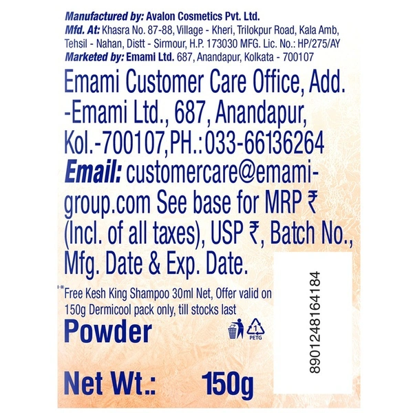 Dermicool Sandal Prickly Heat Powder 150 g