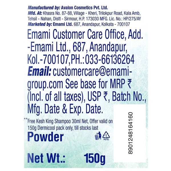 Dermicool Menthol Prickly Heat Powder 400 g