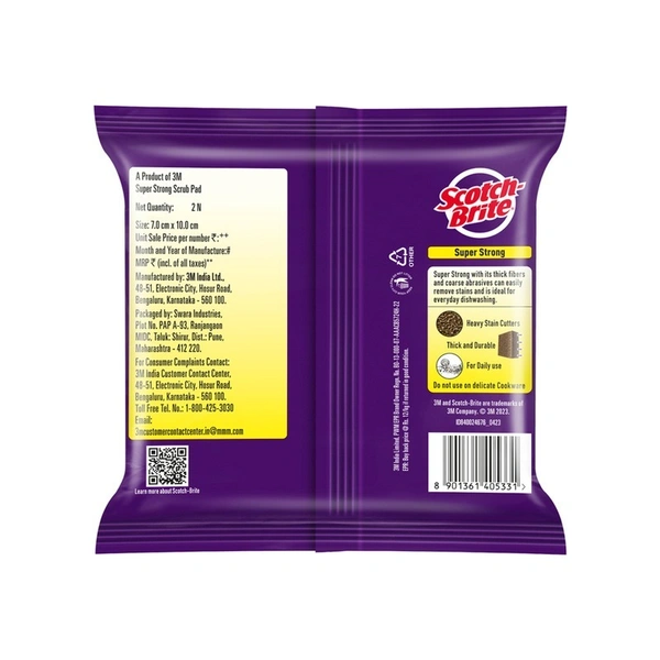 Scotch Brite 7 Cm X 10 Cm Super Strong Scrub Pad Pack of 2