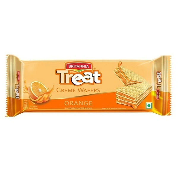 Britannia Treat Orange Creme Flavored Wafers Biscuit 55 g