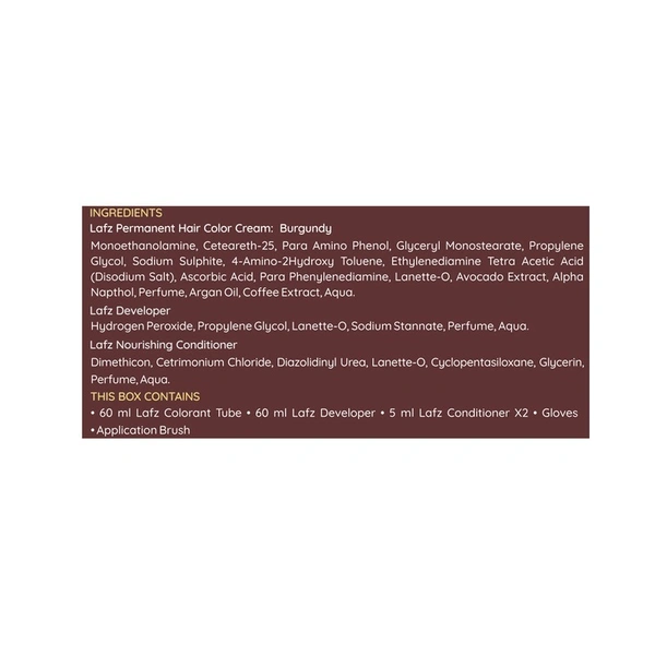 Lafz Permanent Burgundy Cream Hair Color 1 N