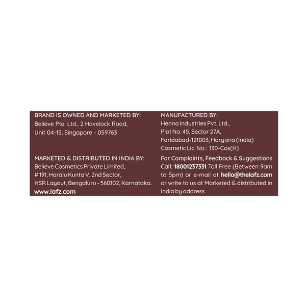 Lafz Permanent Burgundy Cream Hair Color 1 N