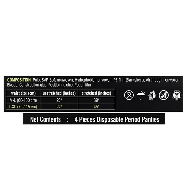 Pee Safe Pee safe L-XL Leakage Proof Disposable Period Panty 4 N