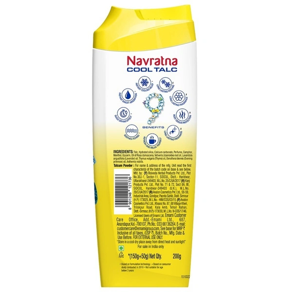 Navratna Cool Arctic Blossom Talcum Powder 200 g