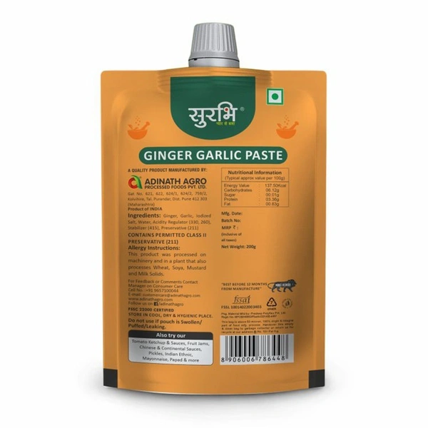 Surabhi Ginger Garlic Paste 200 G