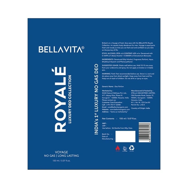 Bellavita Royale Voyage Luxury Deo 150 ml