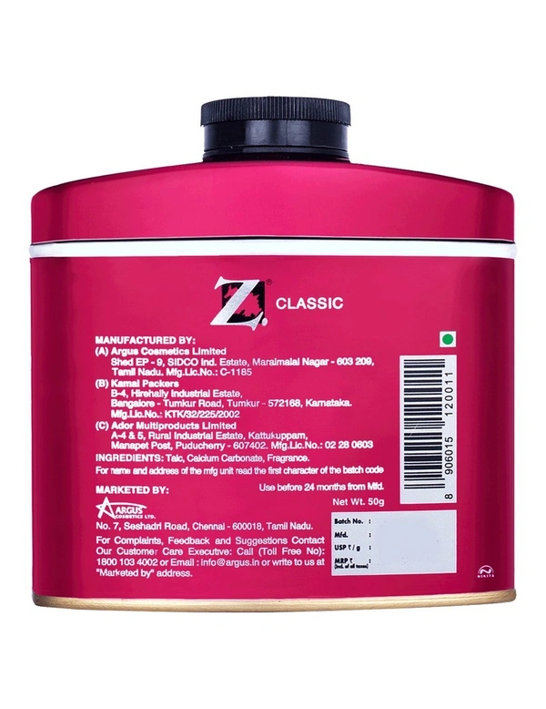 Z Classic Men Talcum Powder 50 g