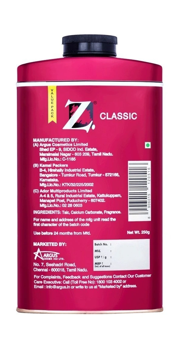 Z Classic Men Talcum Powder 250 g