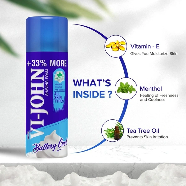 Vi-John Buttery Cool All Skin Type Shaving Foam 400 g