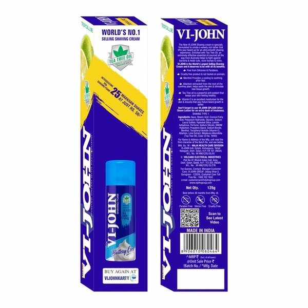 Vi-John Tropical Lime Shaving Cream 125 g