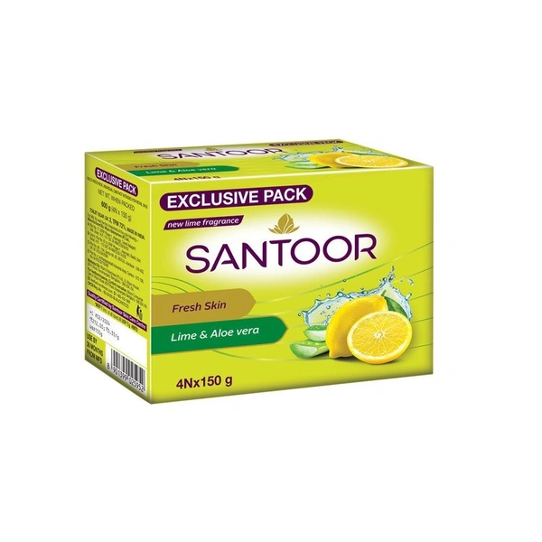 Santoor Aloefresh Skin Soap 4 N (150g Each)