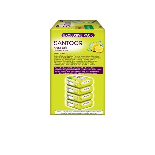 Santoor Aloefresh Skin Soap 4 N (150g Each)