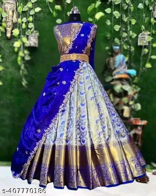 MT RETAIL Charvi Voguish Women Lehenga - Blue, NO SIZE